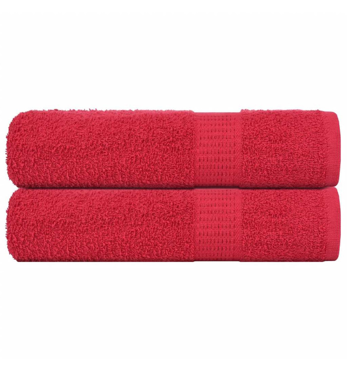 Essuie-mains 2 pcs rouge 50x100 cm 360 g/m² 100% coton | Mobilier & Déco