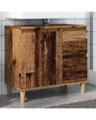 Armoire lavabo vieux bois 65x33x60 cm bois d'ingénierie | Mobilier & Déco