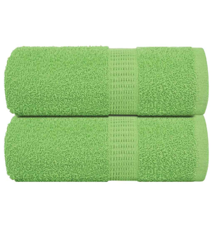 Serviettes d'invité 2pcs vert pomme 30x50cm 360 g/m² 100% coton | Mobilier & Déco