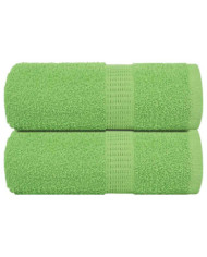 Serviettes d'invité 2pcs vert pomme 30x50cm 360 g/m² 100% coton | Mobilier & Déco