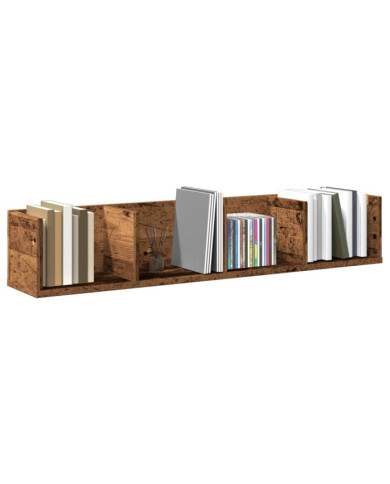 Étagère murale à CD vieux bois 100x18x18 cm bois d'ingénierie | Mobilier & Déco