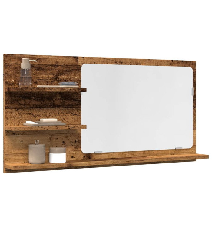 Armoire à miroir de salle de bain vieux bois bois d'ingénierie | Mobilier & Déco