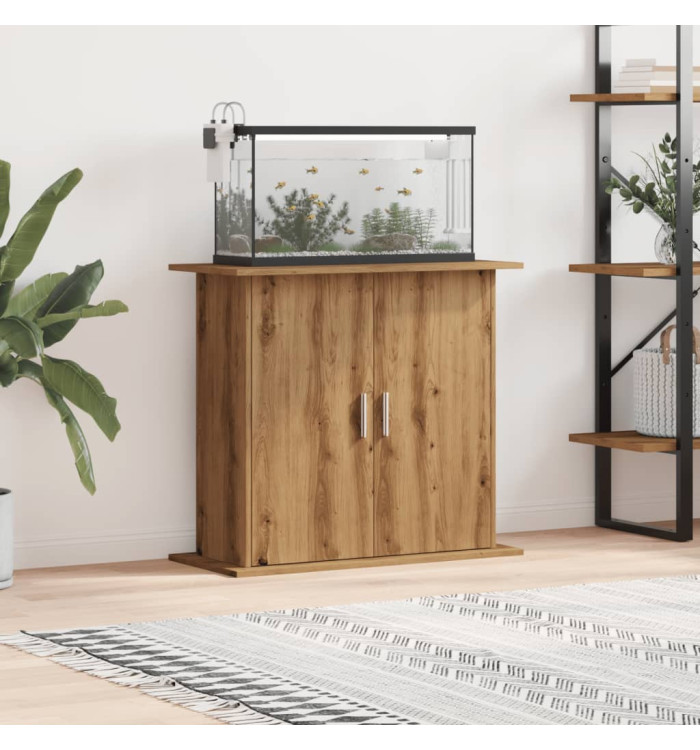 Support d'aquarium chêne artisanal 81x36x73 cm bois ingénierie | Mobilier & Déco