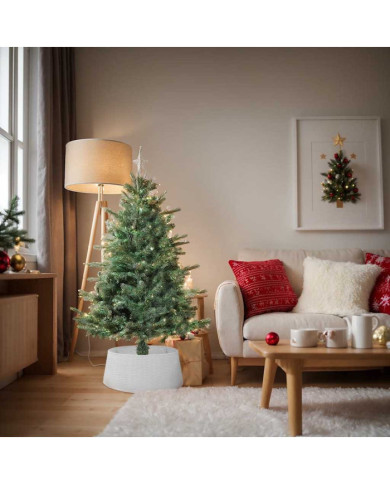 Jupe de sapin de Noël blanc Ø65x23 cm plastique | Mobilier & Déco