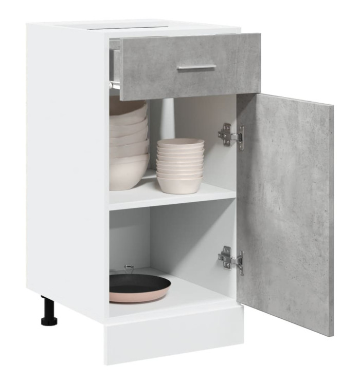 Armoire de plancher à tiroir "Lyon" Gris béton 40x46x81,5 cm | Mobilier & Déco