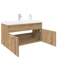 Meuble lavabo et bassin intégré chêne artisanal bois ingénierie | Mobilier & Déco