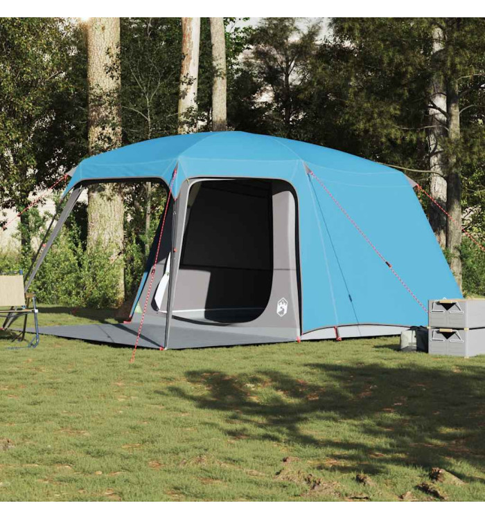 Tente de camping avec dôme porche 5 personnes bleu imperméable | Mobilier & Déco