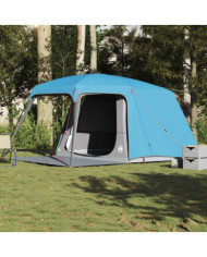 Tente de camping avec dôme porche 5 personnes bleu imperméable | Mobilier & Déco
