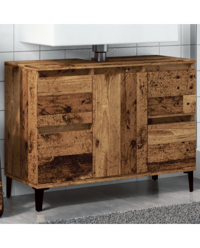 Armoire d'évier vieux bois 80x33x60 cm bois d'ingénierie | Mobilier & Déco