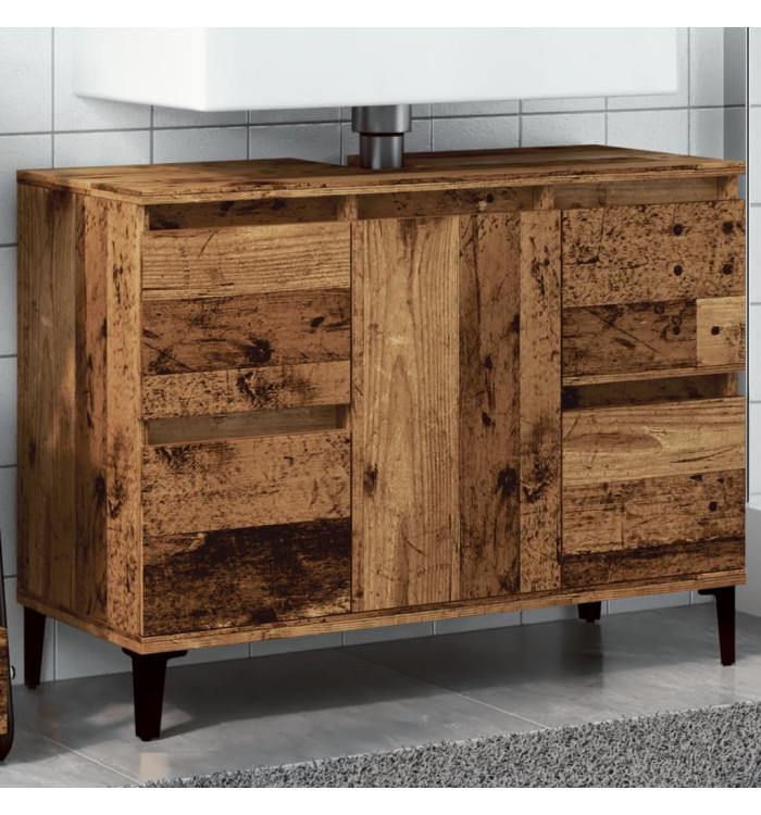 Armoire d'évier vieux bois 80x33x60 cm bois d'ingénierie | Mobilier & Déco