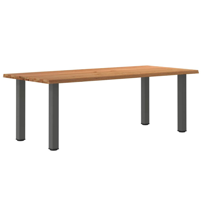 Table à manger marron clair bois de chêne massif rectangulaire | Mobilier & Déco