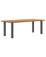 Table à manger marron clair bois de chêne massif rectangulaire | Mobilier & Déco