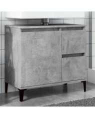 Armoire d'évier gris béton 65x33x60 cm bois d'ingénierie | Mobilier & Déco