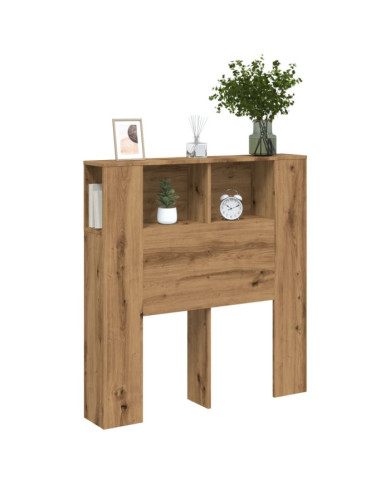 Armoire de tête de lit chêne artisanal 100x19x104,5 cm | Mobilier & Déco