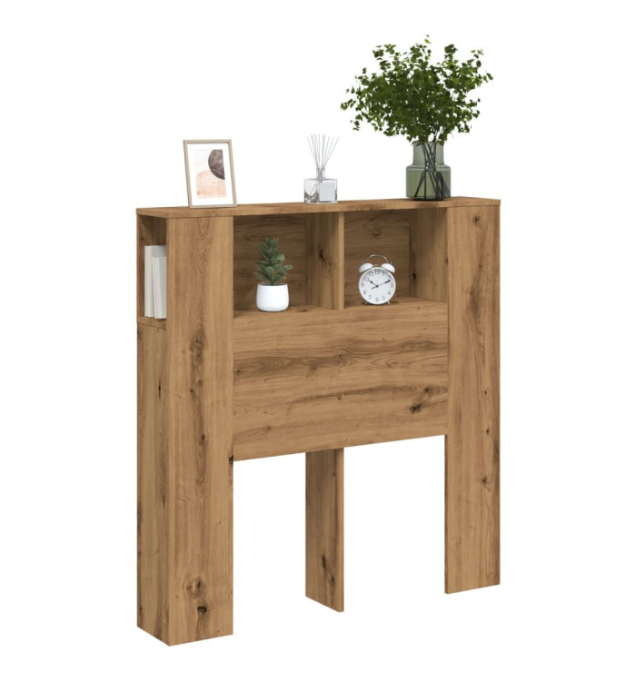 Armoire de tête de lit chêne artisanal 100x19x104,5 cm | Mobilier & Déco