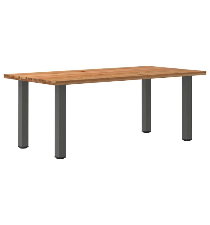 Table à manger marron clair bois de chêne massif rectangulaire | Mobilier & Déco