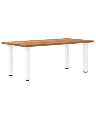 Table à manger marron clair bois de chêne massif rectangulaire | Mobilier & Déco