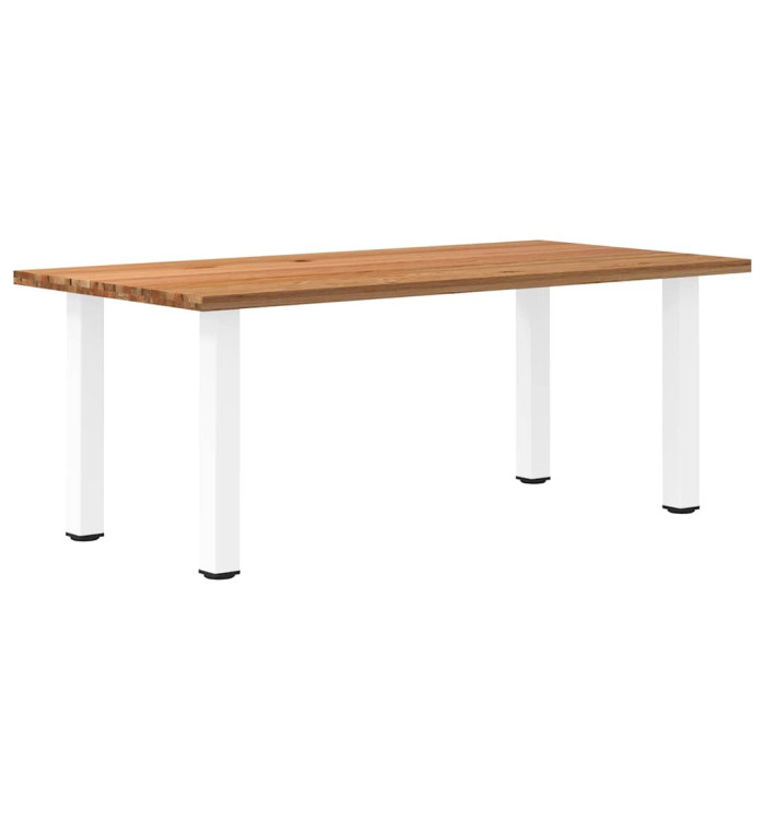 Table à manger marron clair bois de chêne massif rectangulaire | Mobilier & Déco