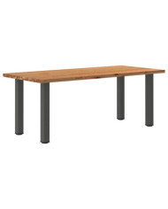 Table à manger marron clair bois de chêne massif rectangulaire | Mobilier & Déco