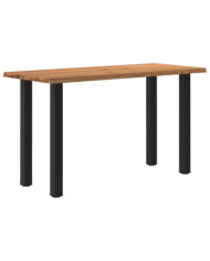 Table de bar rectangulaire en chêne massif avec bords naturels 180 x 80 x 92 cm | Mobilier & Déco