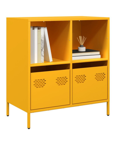 Buffet jaune moutarde 68x39x73,5 cm acier laminé à froid | Mobilier & Déco