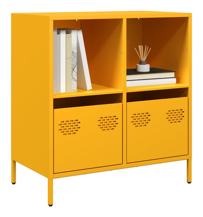 Buffet jaune moutarde 68x39x73,5 cm acier laminé à froid | Mobilier & Déco