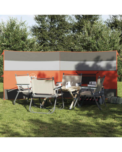 Brise-vent de camping gris et orange 340x130 cm imperméable | Mobilier & Déco
