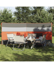 Brise-vent de camping gris et orange 340x130 cm imperméable | Mobilier & Déco