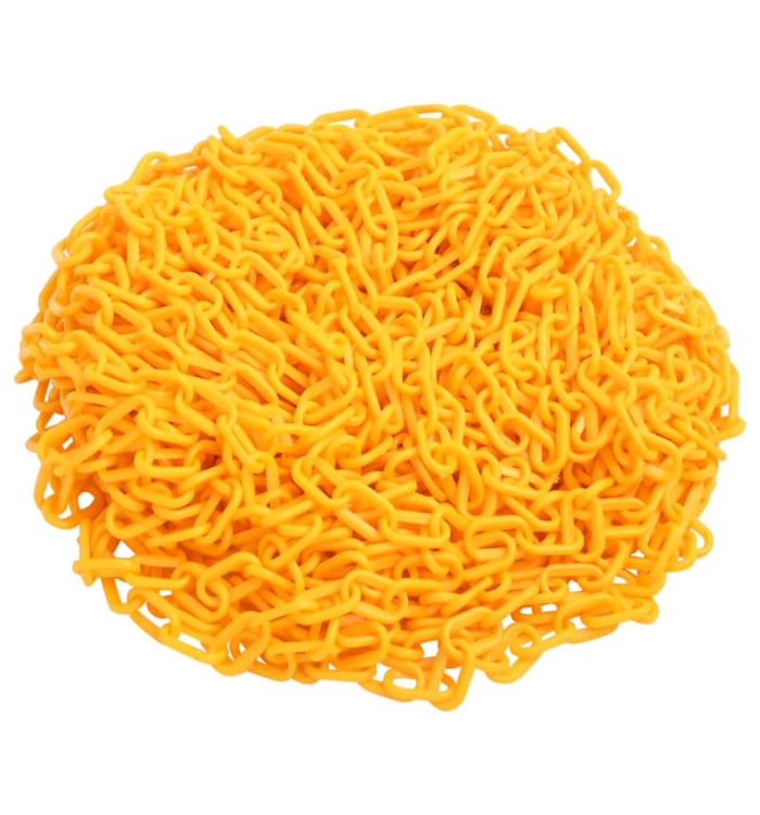 Chaîne d'avertissement Jaune 100 m Ø8 mm Plastique | Mobilier & Déco
