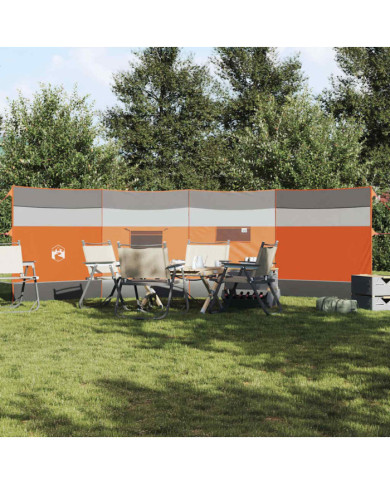 Brise-vent de camping gris et orange 510x153 cm imperméable | Mobilier & Déco