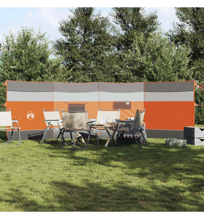 Brise-vent de camping gris et orange 510x153 cm imperméable | Mobilier & Déco