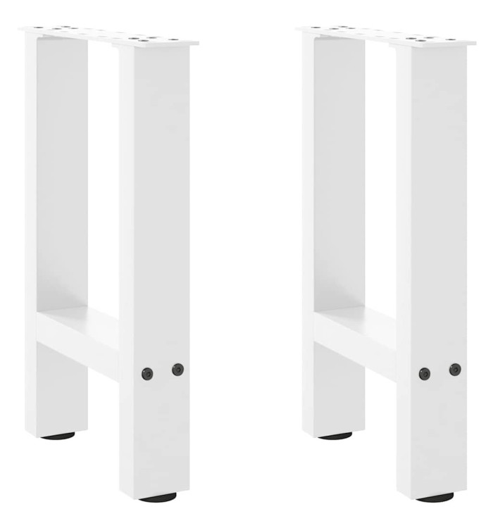 Pieds de table basse Blanc 2 pièces 28 x (42-43) cm Acier | Mobilier & Déco