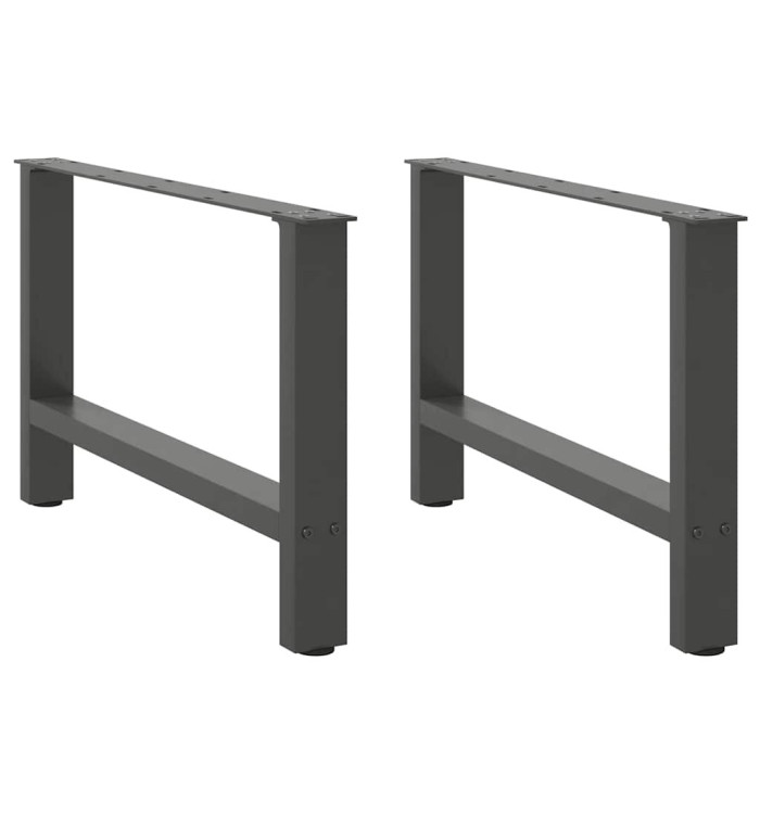Pieds de table basse Anthracite 2 pièces 70 x (42-43) cm Acier | Mobilier & Déco