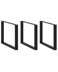 Pieds de table à manger en U 2 pièces Noir 100 x (72-73) cm Acier | Mobilier & Déco