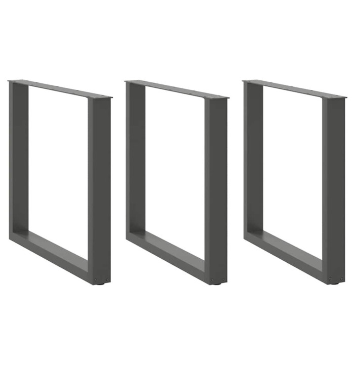 Pieds de table à manger en U 3 pièces Anthracite 90 x (72-73) cm Acier | Mobilier & Déco