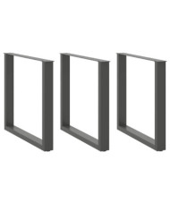 Pieds de table à manger en U 3 pièces Anthracite 90 x (72-73) cm Acier | Mobilier & Déco