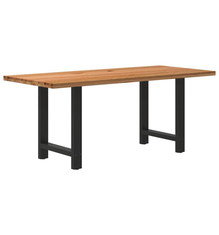 Table à manger marron clair bois de chêne massif rectangulaire | Mobilier & Déco
