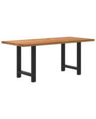 Table à manger marron clair bois de chêne massif rectangulaire | Mobilier & Déco