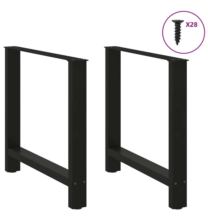 Pieds de table à manger Noir 2 pièces 70 x (72-73) cm Acier | Mobilier & Déco