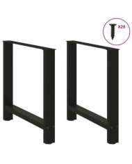 Pieds de table à manger Noir 2 pièces 70 x (72-73) cm Acier | Mobilier & Déco