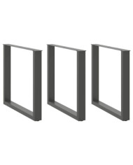 Pieds de table à manger en U 3 pièces Anthracite 80 x (72-73) cm Acier | Mobilier & Déco