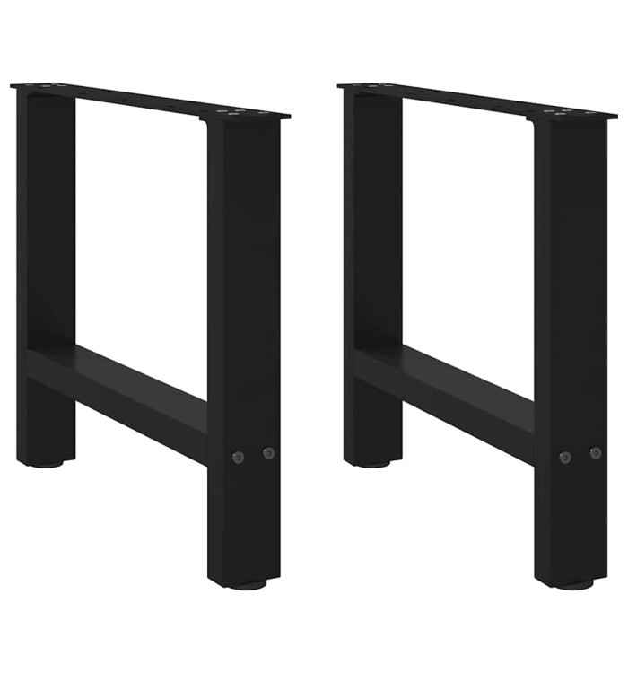 Pieds de table basse Noir 2 pièces 60 x (42-43) cm Acier | Mobilier & Déco