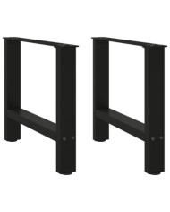 Pieds de table basse Noir 2 pièces 60 x (42-43) cm Acier | Mobilier & Déco