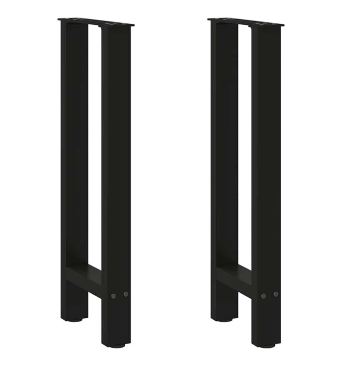 Pieds de table console Noir 2 pièces 28 x (72-73) cm Acier | Mobilier & Déco