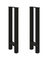Pieds de table console Noir 2 pièces 28 x (72-73) cm Acier | Mobilier & Déco