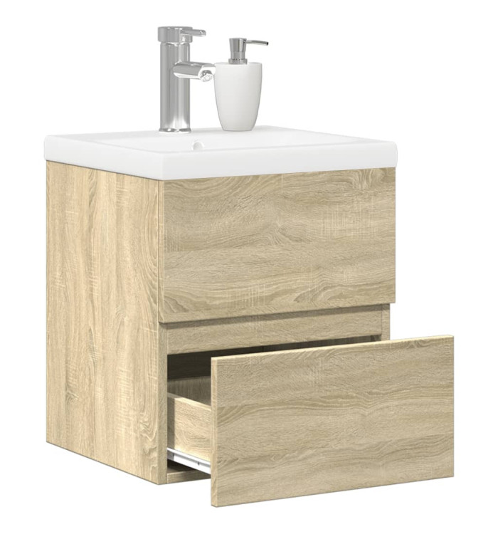 Ensemble de meubles de salle de bain 2 pcs chêne sonoma | Mobilier & Déco