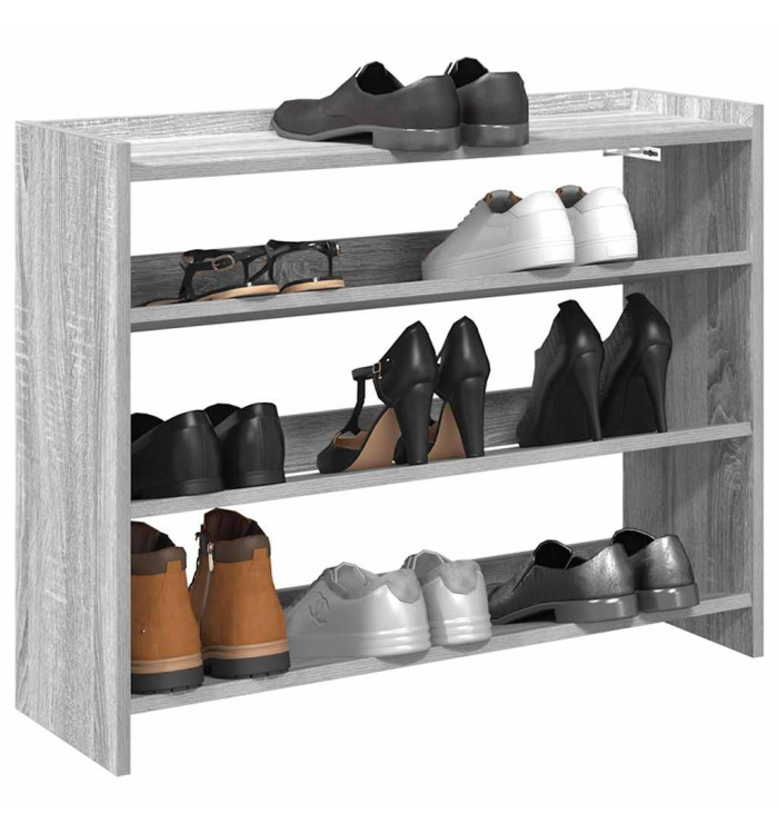 Étagère à chaussures sonoma gris 80x25x62 cm bois d'ingénierie | Mobilier & Déco