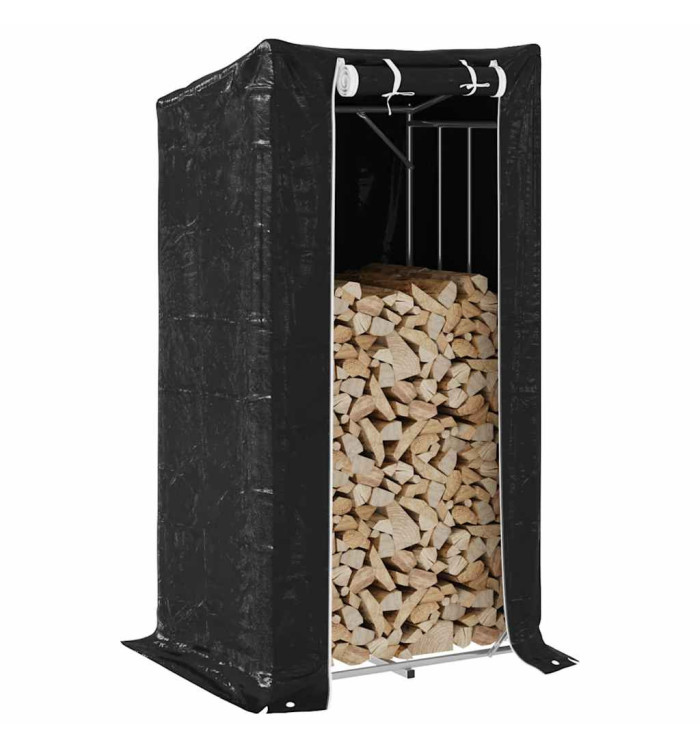Portant de bois de chauffage et housse de pluie acier galvanisé | Mobilier & Déco