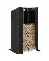 Portant de bois de chauffage et housse de pluie acier galvanisé | Mobilier & Déco