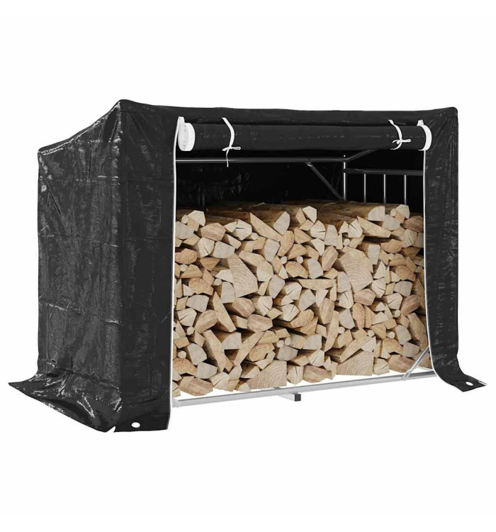 Portant de bois de chauffage et housse de pluie acier galvanisé | Mobilier & Déco